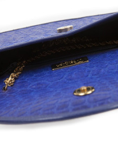 Evening bag in blue ink silk REVILLON