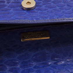 Evening bag in blue ink silk REVILLON