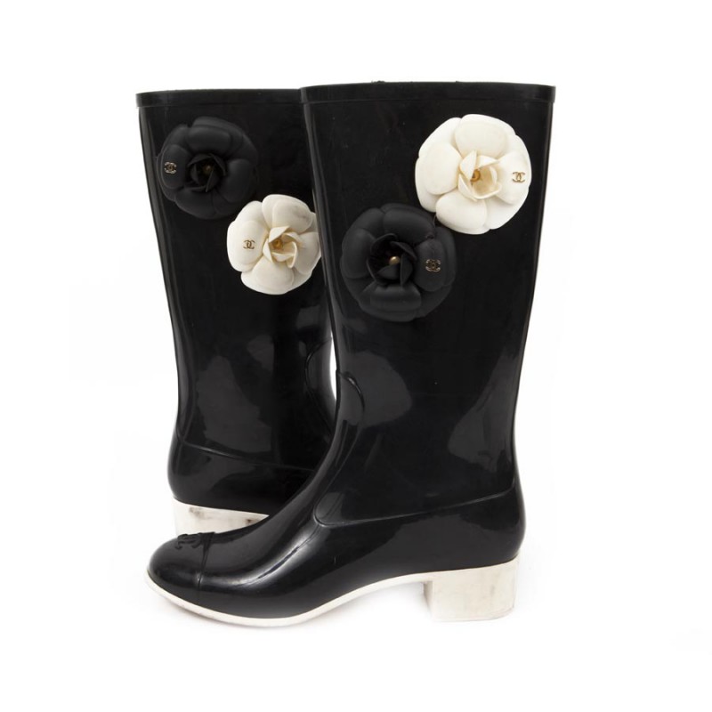 Wellington boots Chanel Black size 39 EU in Rubber  25851396