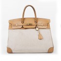 Birkin 40: canvas and leather bag