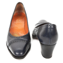 Mocassins CARMINA  (4UK) T 37 cuir bleu 