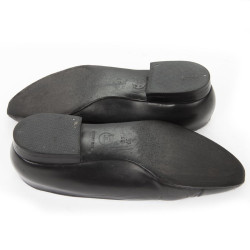 CHANEL T 37 black leather ballerinas