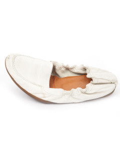 Mocassins HERMES T 38 en cuir blanc