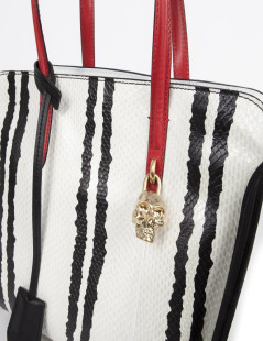 Sac cabas ALEXANDER Mc QUEEN cuir et phyton tricolore