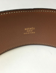 Belt "Fido" HERMES leather gold and Golden jewellery