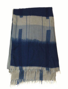 Wool shawl HERMES blue cashmere