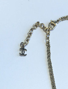 xxx Collier CHANEL double chaine dorée