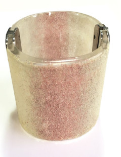 Transparent plexi glittery white and pink CHANEL cuff