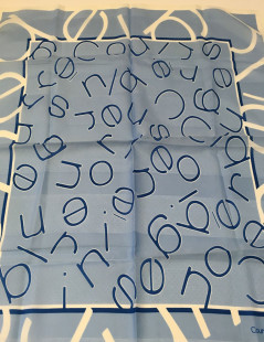 XXX Foulard COURREGES en polyester bleu clair