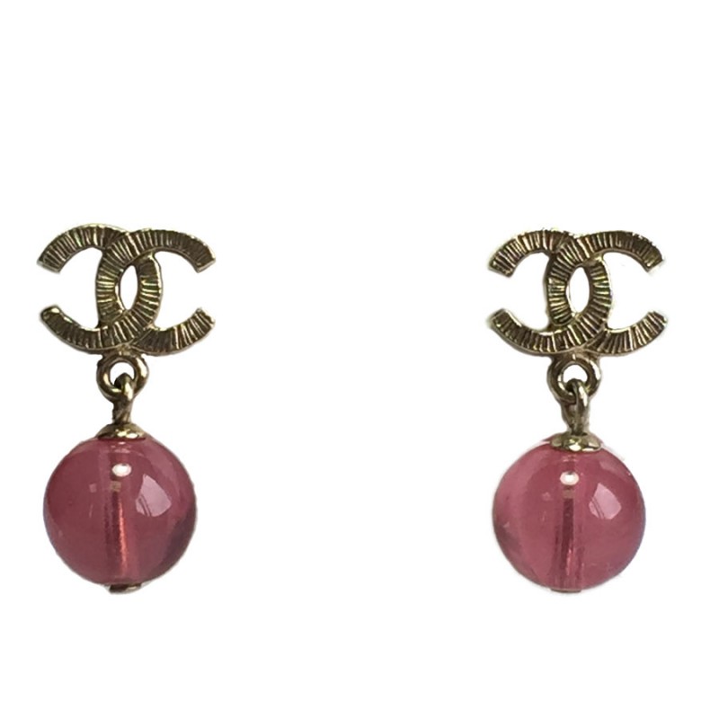 LOUIS VUITTON nails plexi earrings pink - VALOIS VINTAGE PARIS
