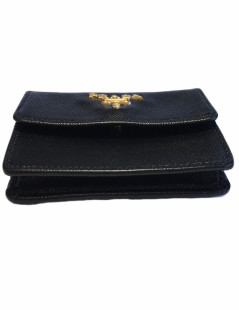 Black leather PRADA wallet