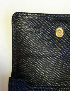 Black leather PRADA wallet