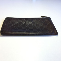 Pochette GUCCI monogram en cuir marron