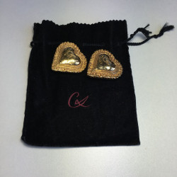 CHRISTIAN LACROIX heart clips-on earrings in gilded metal