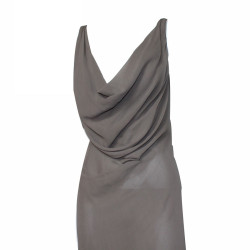 RICK OWENS T38 silk taupe dress