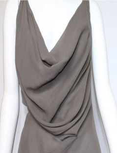 RICK OWENS T38 silk taupe dress