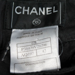 Pantalon CHANEL T 42 noir voile de soie