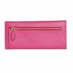 Portefeuille PRADA en cuir grainé rose