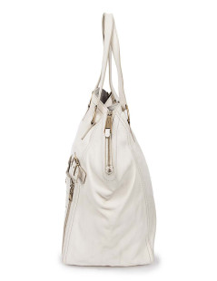 YVES SAINT LAURENT 'Downtown' bag in beige grained leather 