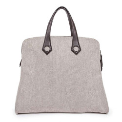 Sac HERMES toile H et cuir marron