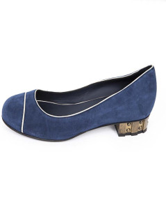 CHANEL T 38 Blue Suede ballerinas