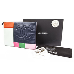 Pochette CHANEL cuir multicolore