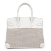 Birkin 30 HERMES H canvas and white leather