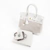 Birkin 30 HERMES H canvas and white leather