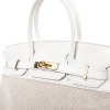 Birkin 30 HERMES H canvas and white leather