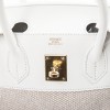 Birkin 30 HERMES H canvas and white leather