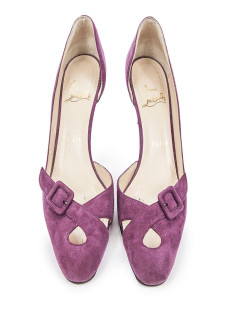 LOUBOUTIN T36 purple suede pumps