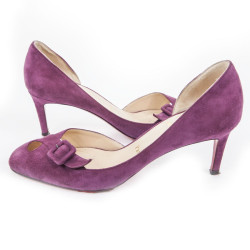 Escarpins LOUBOUTIN T36 veau velours violet