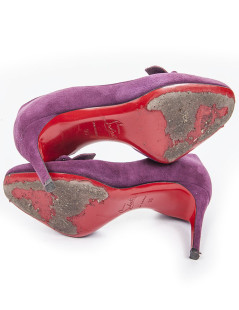 LOUBOUTIN T36 purple suede pumps