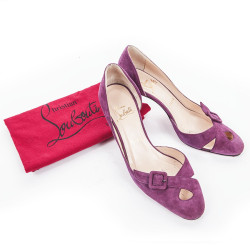 Escarpins LOUBOUTIN T36 veau velours violet