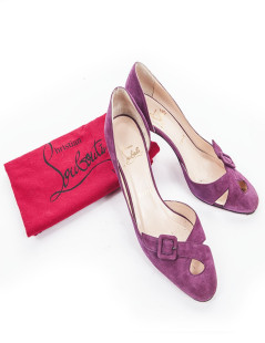 LOUBOUTIN T36 purple suede pumps