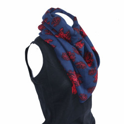 Shawl BALENCIAGA Navy Blue and Red