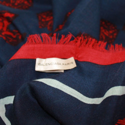 Shawl BALENCIAGA Navy Blue and Red