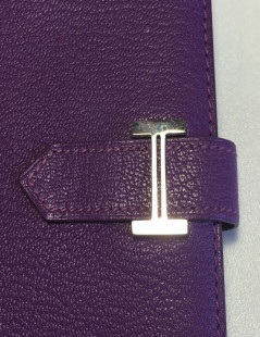 Purple Leather HERMES Bearn wallet