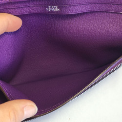 Purple Leather HERMES Bearn wallet