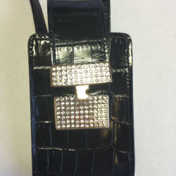 Black patent Croc and strass VALENTINO GARAVANI cigarette case