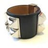 HERMES "Fido" cuff size S black box leather