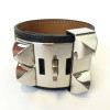 HERMES "Fido" cuff size S black box leather