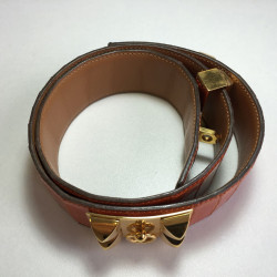 Ceinture HERMES CDC  t 76 en crocodile orange