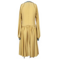 Mustard silk T38 dress CHRISTIAN DIOR