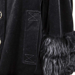 DKNY jacket in black velvet and fur