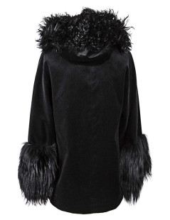 DKNY jacket in black velvet and fur