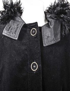 DKNY jacket in black velvet and fur