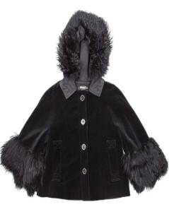 DKNY jacket in black velvet and fur