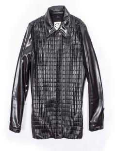 CAVALLI Jeans black leather jacket