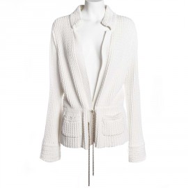 White CHANEL T 42 cotton long vest